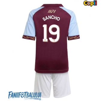 Aston Villa Jadon Sancho #19 Echipament de Fotbal Replică 2025-26 Copii Acasa (+ Șorturi)